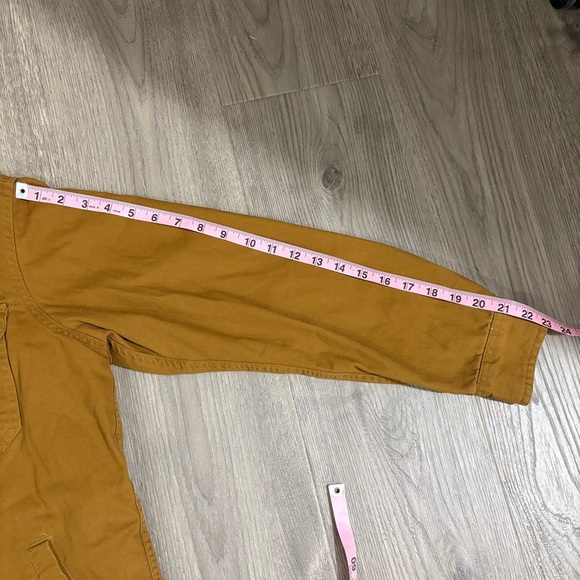 Tailor Vtg Mens M Canvas Shirt Chore Jacket Sherpa Lining Brown Outdoor Corduroy - Picture 8 of 14